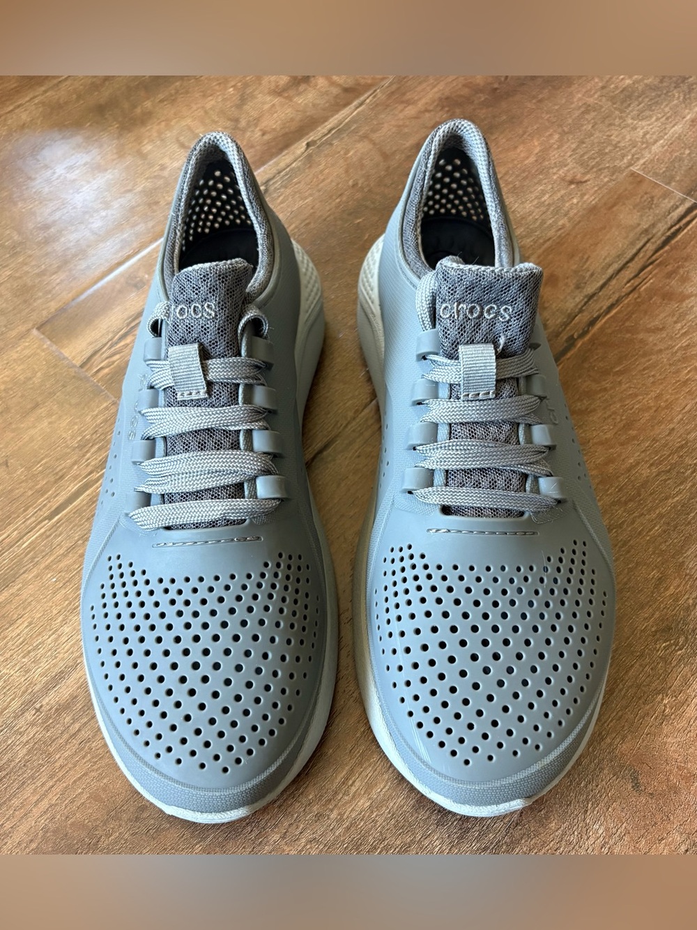 Crocs LiteRide Pacer Gray Sneakers Men’s 8‎ Women’s 10 Comfort Walking Shoes